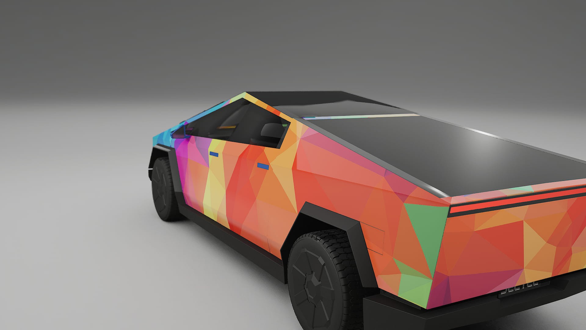 Tesla Cybertruck VECTOR VIBE – Design-Wrap PPF-Kit aus bedruckbarer Polyurethanfolie