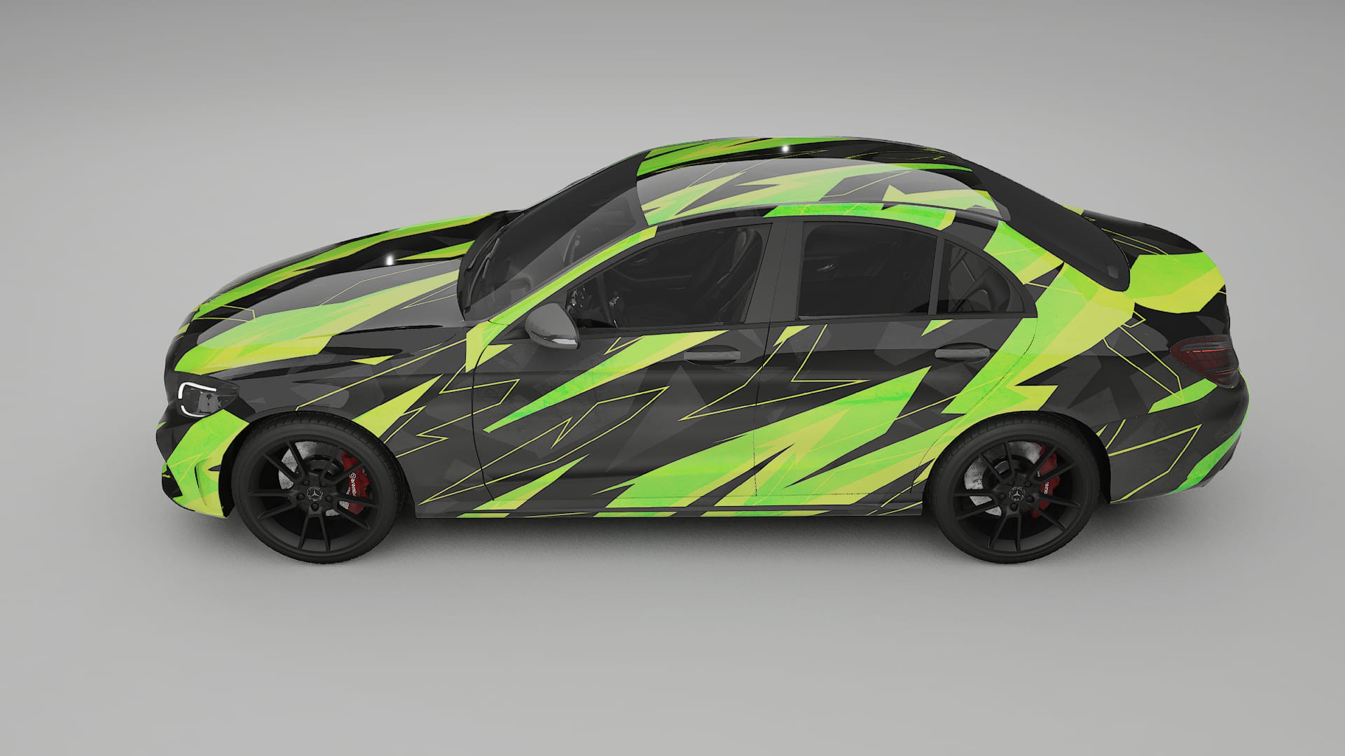 Mercedes C-class W205 AMG sedan NINJA TURTLES – Design-Wrap PPF-Kit aus bedruckbarer Polyurethanfolie